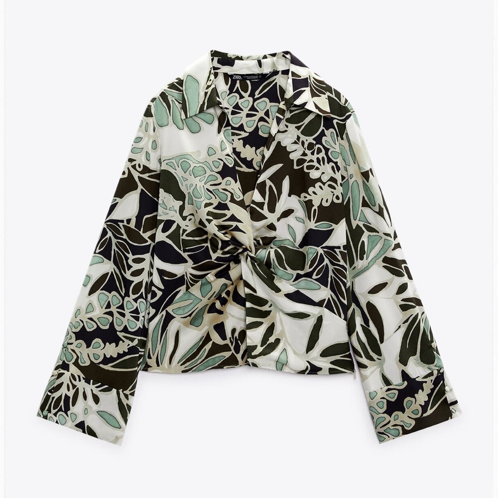 Zara printed top twist front